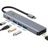 USB Type-C Docking Station with One-Button Screen Stop, High-Speed USB 3.0, HD TV Projection, Lightweight Aluminum Converter.
