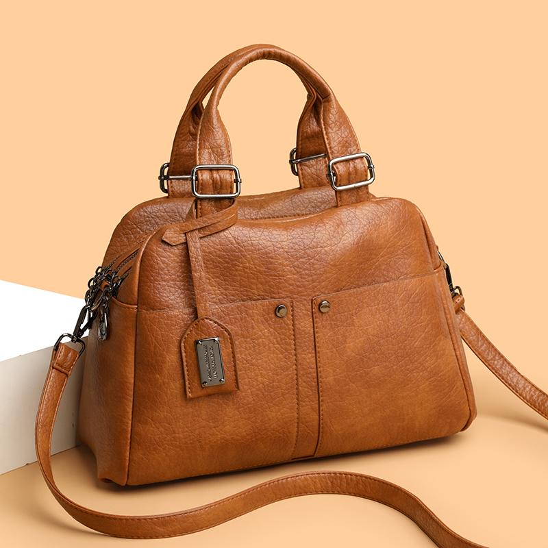 Bolsa Tote Grande Capacidade PU Feminina Multicompartimentos para o Dia a Dia Ombro Transversal