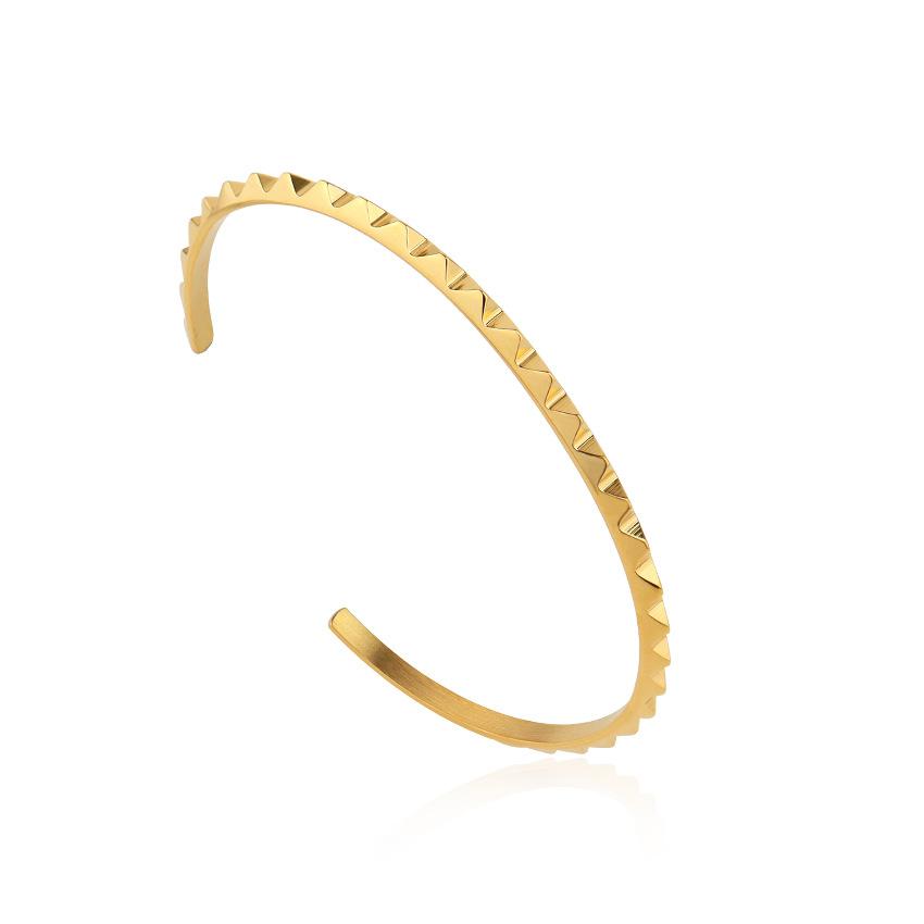 Высокоохлаждающий дизайн Простой позолоченный титановый стальной изысканный супер-блестящий многосекционный ромбовидный гладкий браслет с открытием