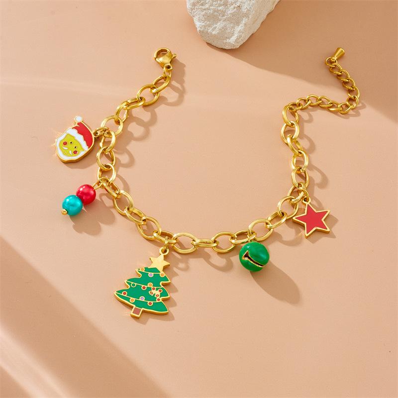 Christmas Charm Bracelet with Santa Tree and Sock Charms