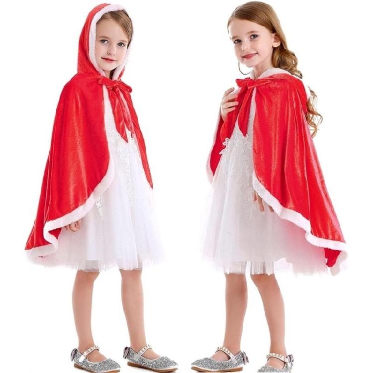 Princess Dressing up Costumes Princess Cloak with Hood Furs Short Hooded Cloak Cosplay Halloween Christmas Costumes