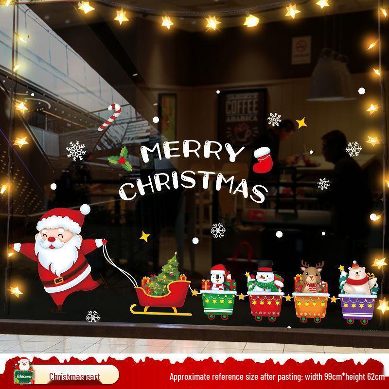 Santa Claus Christmas Window Cling Stickers for Tree and Scene Decoration