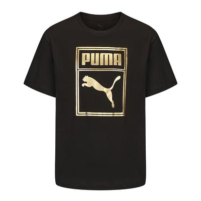 Large Logo Gold Label Casual Sports Running Breathable Short Sleeve T-Shirt Unisex Tops Black 689271-01