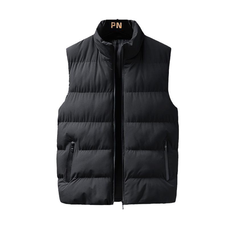 Men's Autumn/Winter Thickened Stand-up Collar Cotton-padded Vest
