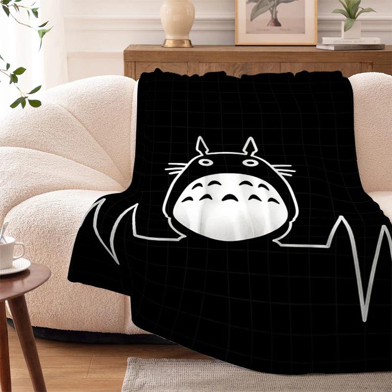 

Зимний теплый диванный флис для кемпинга, одеяло для сна, T-Totoros, двуспальная кровать, аниме, милые пушистые мягкие одеяла, королевский размер, микрофибра, постельное белье 30x40in
