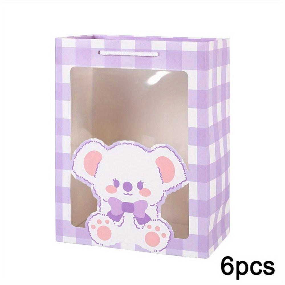 

6 шт. подарочных пакетов из крафт-бумаги с прозрачным окошком, мультяшные пакеты для угощений, сумочки, сувенирные упаковочные пакеты, пакет для цветов, пакет для упаковки подарков для свадебной вечеринки 6pcs 26*12*32㎝ фиолетовый