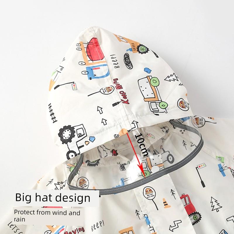 Children's Raincoat for Girls and Boys, Rainproof for Heavy Rain, 2026 Kindergarten Baby Rain Poncho, for Primary School Students to Use for School