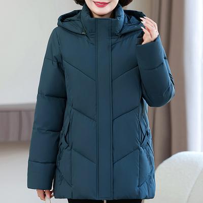 Plus Size Women's Parkas Winter Warm Jackets Hooded Elegant Loose Thick Outerwear Middle Age Women's Coats