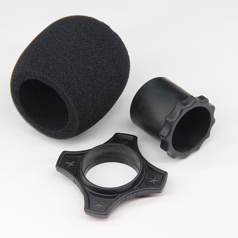 Thickened Anti-Slip Windproof Microphone Cover with Protective Sponge for KTV & Studio Use