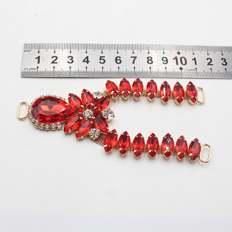 Charm 12Color 1pcsCrystal Chain DIY Garment sewing accessories Rhinestone bikini Connectors buckle fashion Beach SlipperChain