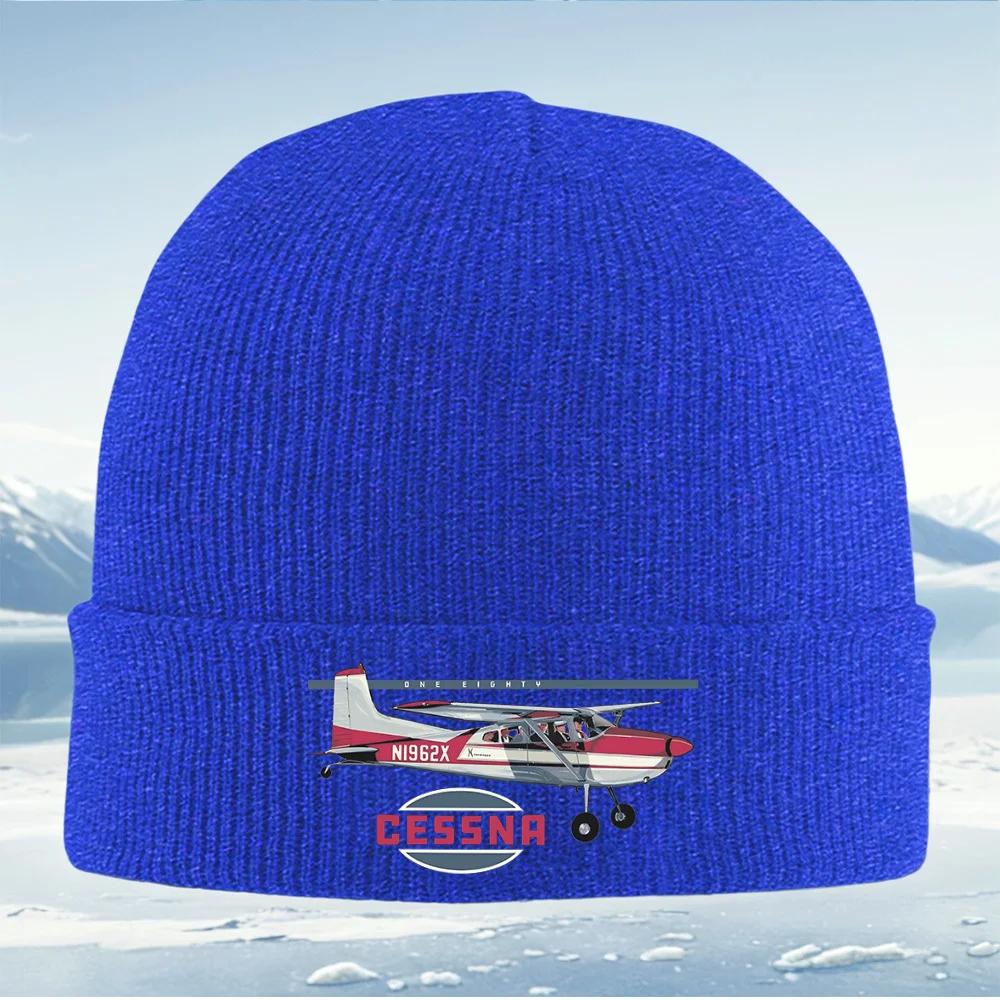 Cessna Plane People Cabin Flight Red Unisex Women Unisex Knitted Hat Beanie Pullover Cap Winter Thermal Warm Christmas Outdoor Cycl