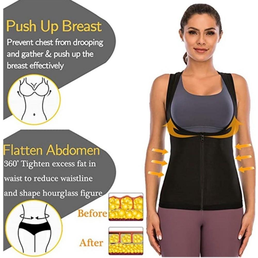 Zipper Design Women  Shapewear Jumpsuit Cut Body Shaper Burner Fat Sauna Suit  Fitness Training