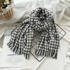 Imitation Cashmere Houndstooth Scarf for Women in Autumn and Winter Versatile Tassels and Skin Friendly New Plaid Scarf Thickened Shawl
