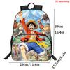 One Piece 15 Inch Front Pocket Backpack for Boys Girls Best Gifts Lightweight Durable Cartoon School Bookbag for Children Travel