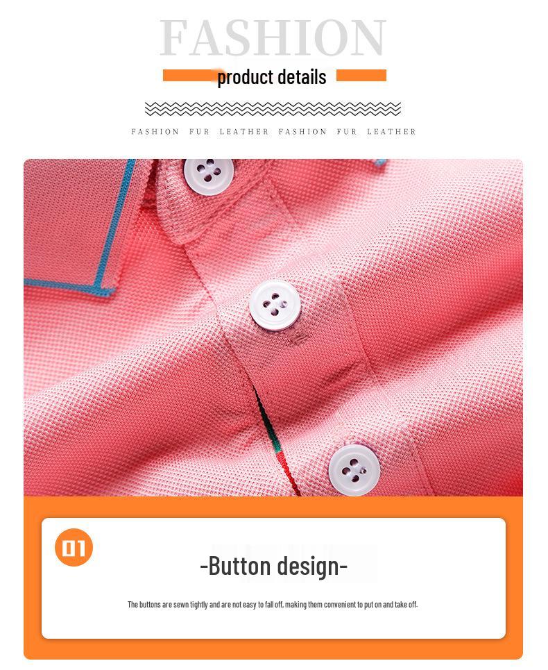 Custom Men's Breathable Short Sleeve Polo Shirt with Logo Printing