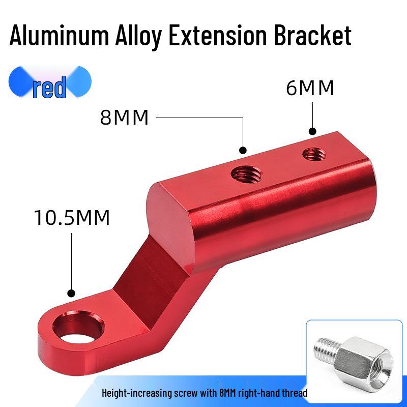 Reflective Handlebar Mirror Mount Bracket & Spotlight Extension for Motorcycles