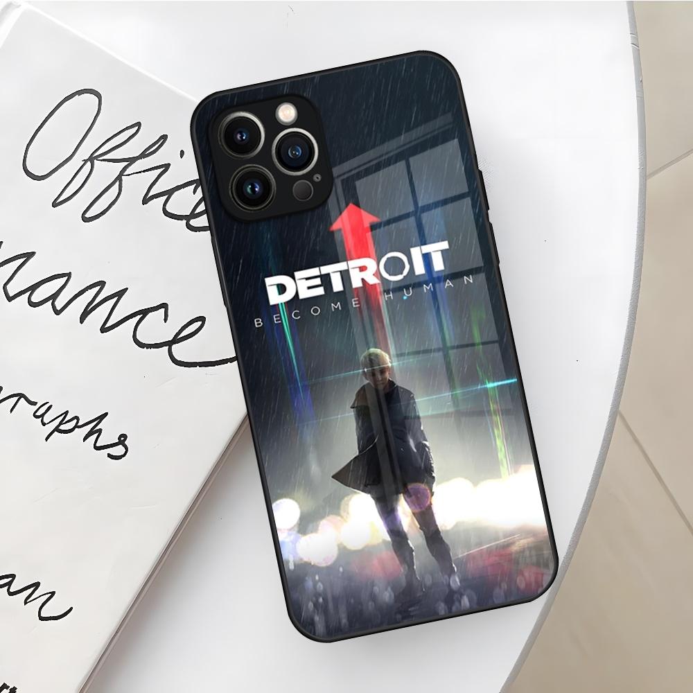 Spiel Detroit Become Human Handyhülle für iPhone 17 16 Air 15 14 12 11 13 Pro Max Mini X Xr Xs Se Puls Glas Hülle