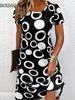 2026 New Summer Fashion Elegant Women's Dress Loose Casual Short Sleeve Dress Women Flowers Printed Dress Vestidos