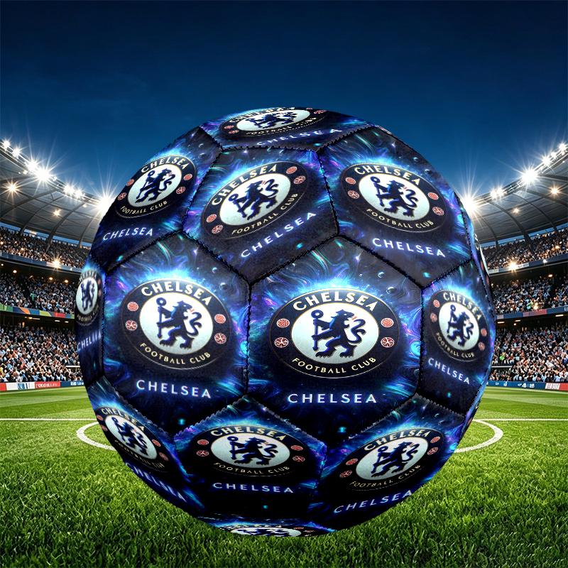 Chelsea F.C. Aufdruck Größe 5 Fußball, PU Abriebfester Fußball für Spieltraining und tägliches Üben, Geburtstagsgeschenk für Fußballfans