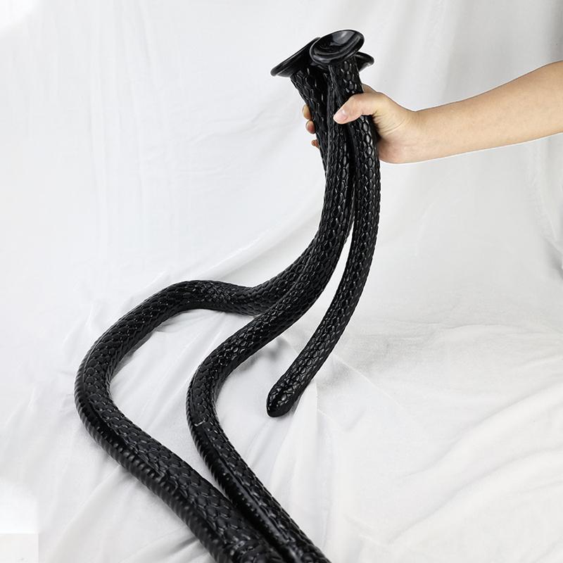 Giant Extra-long Anal Plug Black TPE Snake Head Monster Penis Fish-Scale Shaped Butt Plug Adult Toys Suitable for Homosexuals