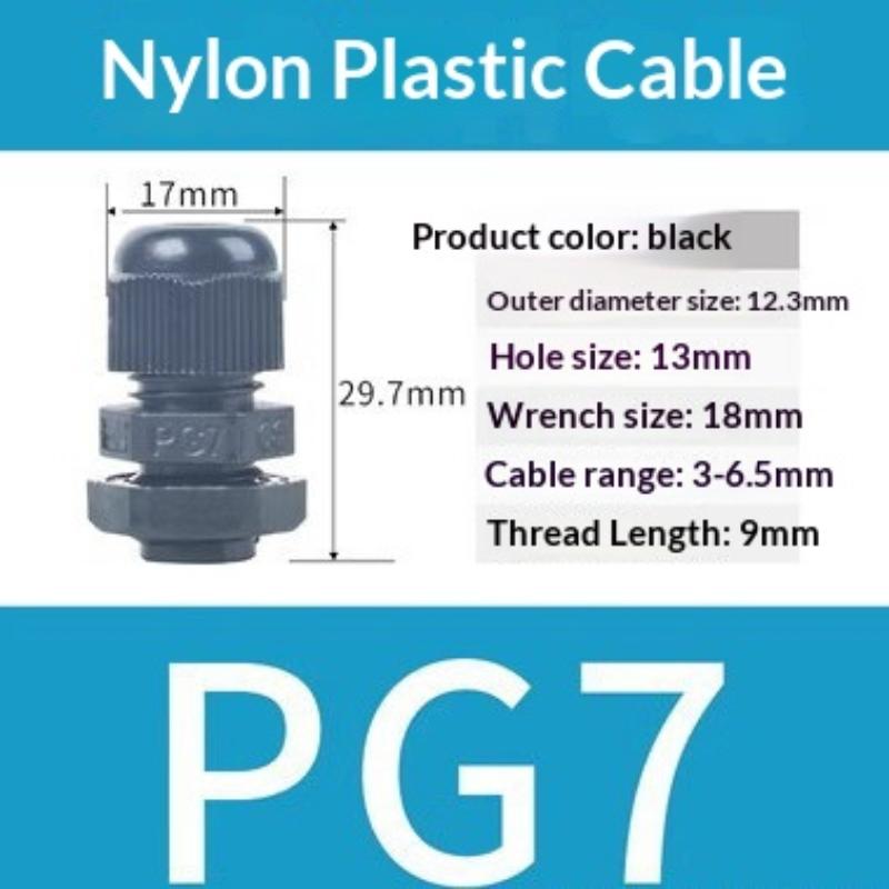 10 Stück Wasserdichte Kabelverschraubung Pg7 Pg9 Schwarz Weiß Kunststoff Dichtungsverbinder Nylon Ip68 Kabelbefestigung Nylonstecker Für Elektrischen Draht