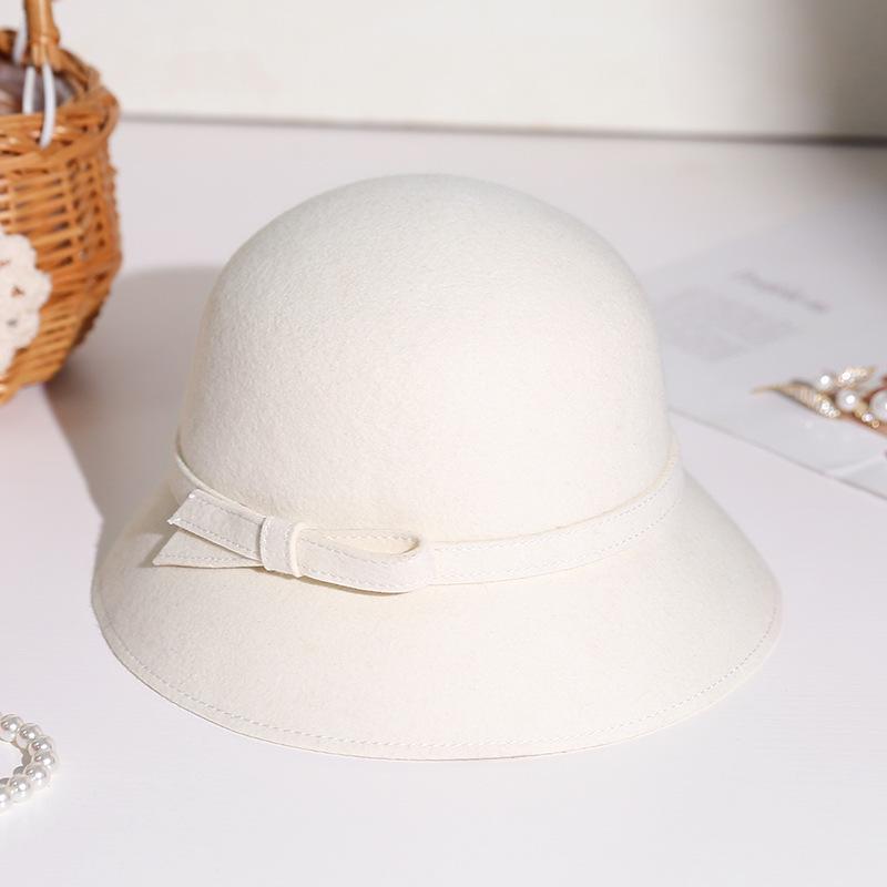 2025 Women's Autumn/Winter Hepburn Style Wool Felt Fedora Bucket Hat