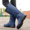 Men's Waterproof Non-Slip High-Top Rubber Rain Boots for Fishing and Car Wash