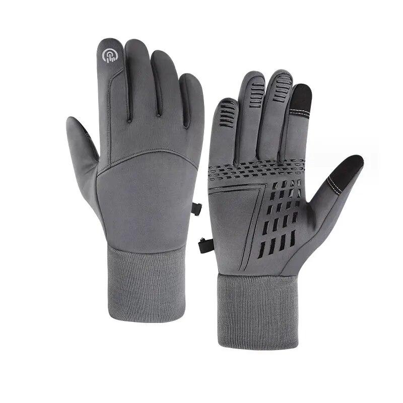 

Gloves Men Women Touch Screen Warm Gloves Water Resistant Windproof Thermal Outdoor Running Cycling Skiing Cold Gloves M серый