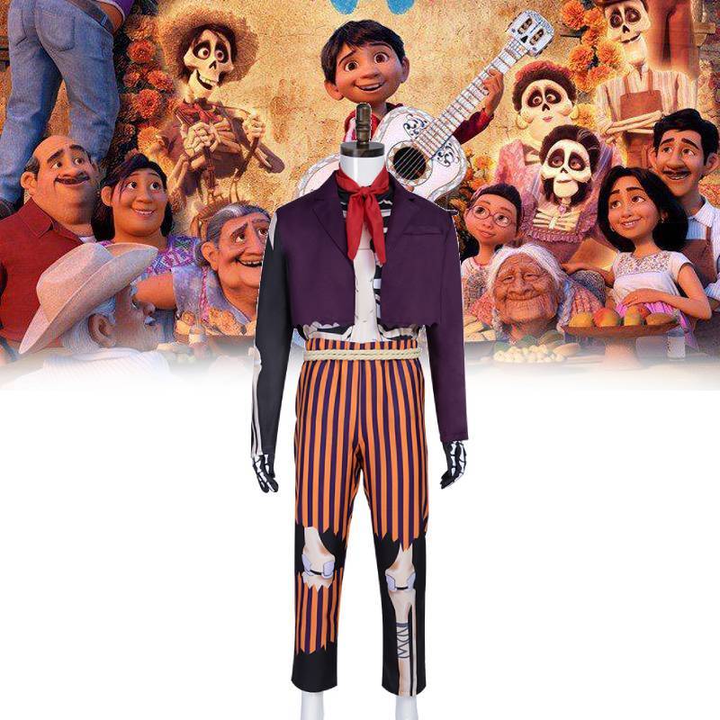 Tuta Cosplay Coco Da De Muertos Costume di Halloween in Poliestere per Adulti