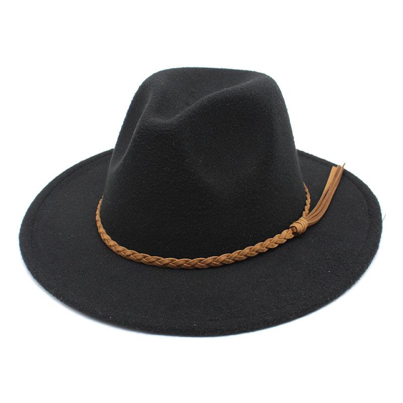 Fedora Hat Woolen Top Hat Jazz Hat Men'S And Women'S Woolen Hats