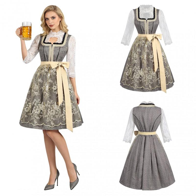 Oktoberfest Dress German Traditional Bavarian Costume Lace Corset Halloween Cosplay Party Women