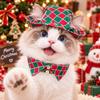 Plaid Pattern Dog Bow Tie Leash Ring British Plaid Neckband Holiday Pet Costume  Pet Owners
