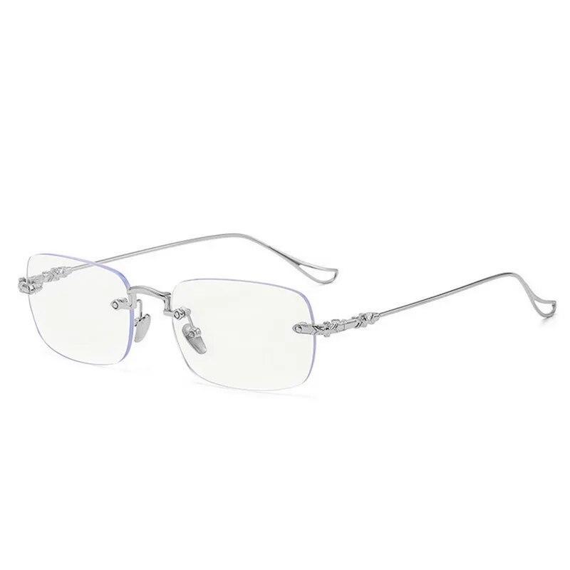 Korean Anti-Blue Light Glasses Unisex Ultralight Square Alloy Frame Eyeglasses Elegant Comfortable Glasses Eye Protection Women