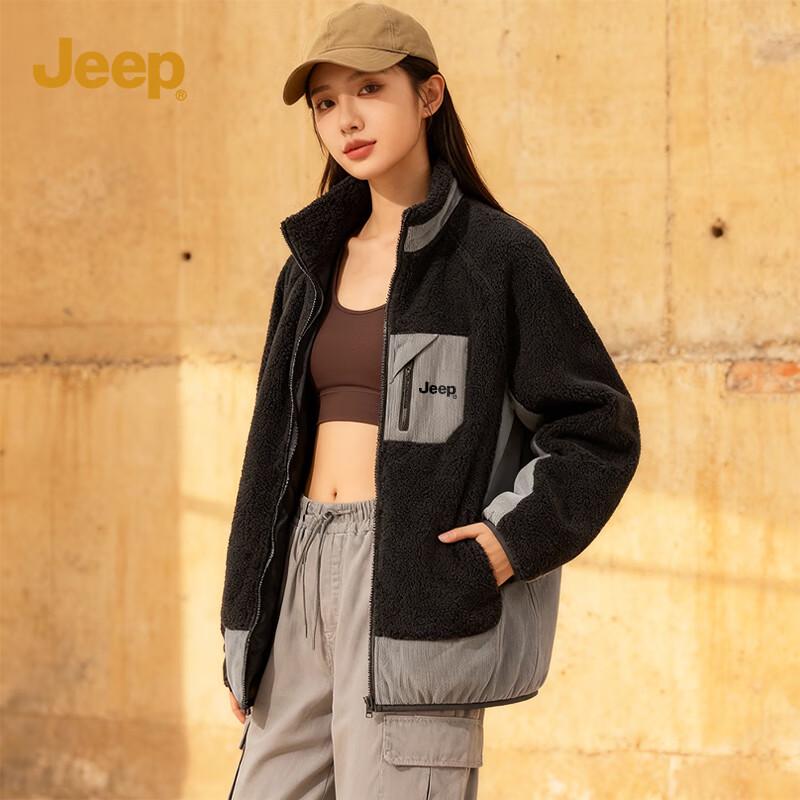 Jeep Unisex Fleece-Lined Stand-Up Collar Winter Jacket