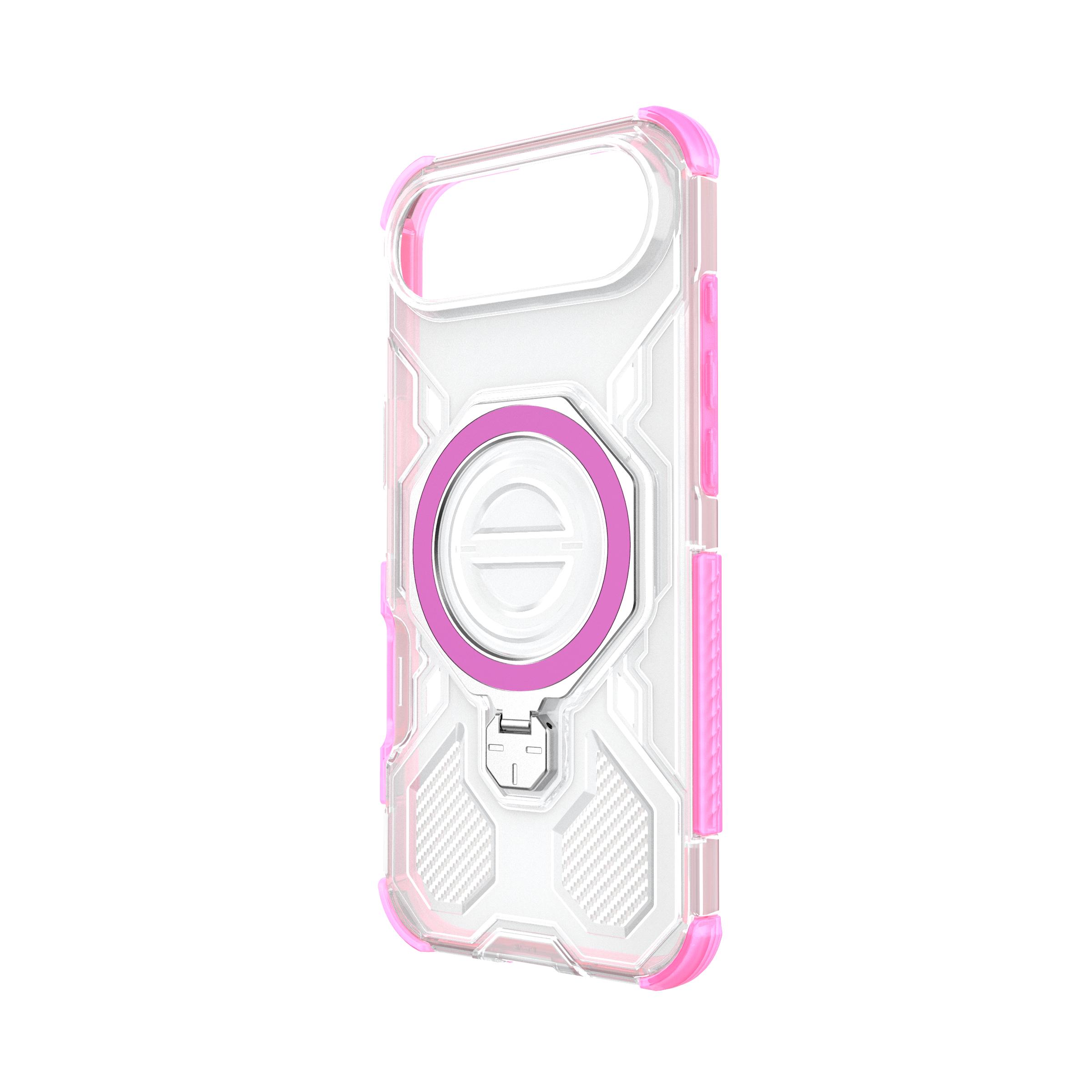 

For Mobile Phone Cases, Magnetic With Ring Kickstand Military Grade Drop Heavy Duty Rugged Bumper Non-Slip One Size розовый