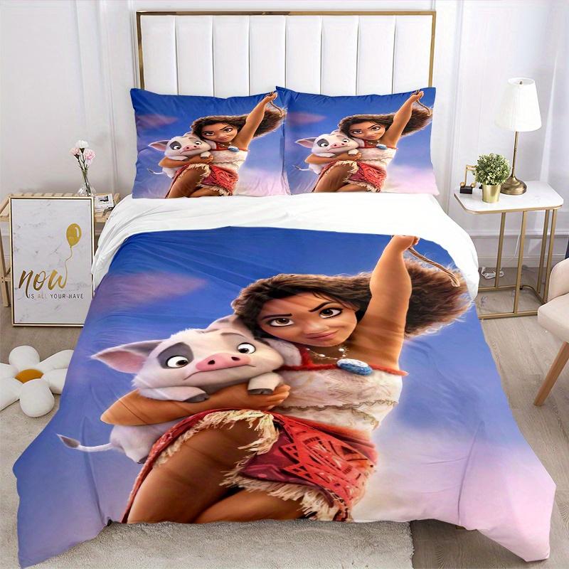3pcs Moana's Adventure Printed Quilt Set Soft and Comfortable Quilt Cover for Bedroom, Guest Room Q069