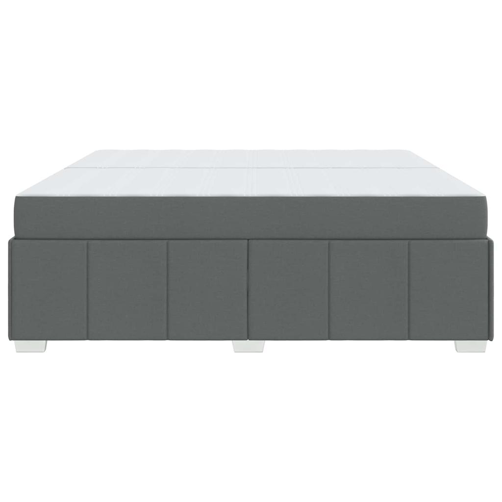 Box Spring Bed Frame with Mattress Dark Grey 200 x 200 cm Fabric