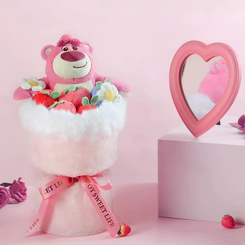 Authentic New Potdemiel Lovely Strawberry Bear Doll Bouquet Series To Send Female Boyfriend Couple Doll Christmas Gift