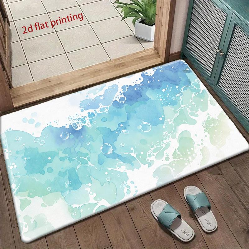 Ocean Watercolor Pattern Mat Living Room Decoration Home Sofa Non-Slip Carpet Study Bedroom Tatami Children'S Soft Floor Mat