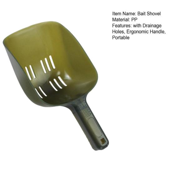 Fishing Bait Throwing Spoon with Drainage Holes Ergonomic Handle Portable Carp Fishing Lure Casting Shovel Scoop Tool Fishing Accessories
