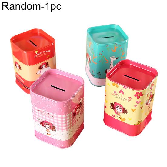 

Копилка с животным узором, прямоугольная железная декоративная копилка для дома girl