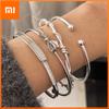 100% Solid 925 Sterling Silver Retro Bracelet for Women Men Vintage Handmade Simple Sparckling Narrow Bracelet Birthday Gift