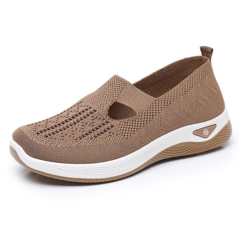 Women Breathable Walking Shoes Non-slip Soft Sole Shoe For Elderly Summer Casual Lightweight Shoes Middle-aged Female Flat Shoes