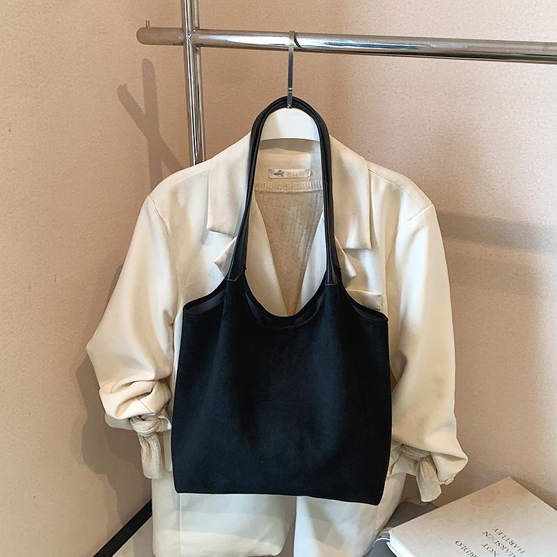 Suede Bag Women's Large Capacity 2025 New Autumn and Winter Versatile Simple Retro Shoulder Bag Commuter Tote Bag