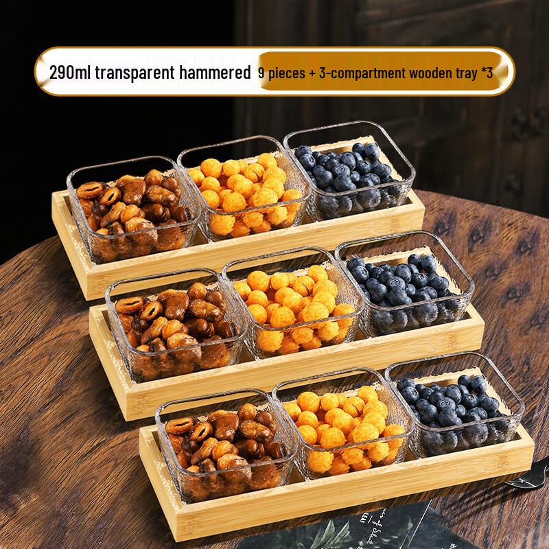 Chinese Style Glass 9-Compartment Serving Set