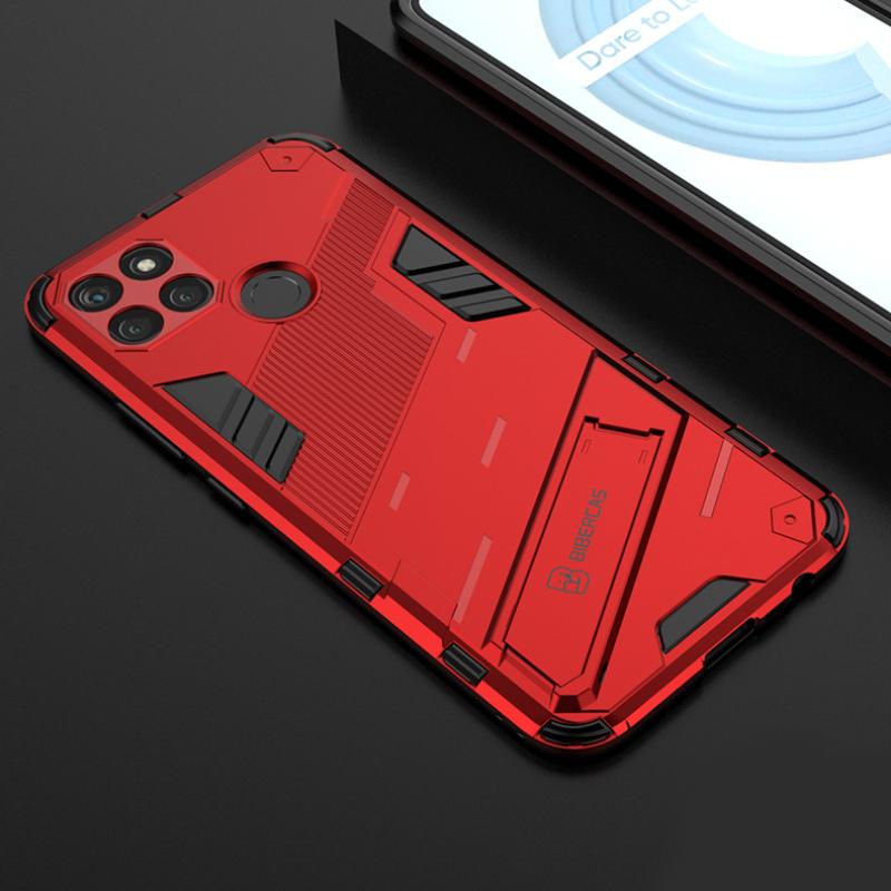 Für OPPO Realme C15 C12 4G Armor Stoßfeste Telefonhülle Rückseite Magnetischer Ständer Anti-Fall-Schutz Coque-Hüllen
