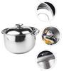 Pot Soup Cooking Steel Stainless Stock Stew Bowls Mixing Bowl Stockpot Pan Kitchen Cookware Pots Metal Ceramic Handle Induction