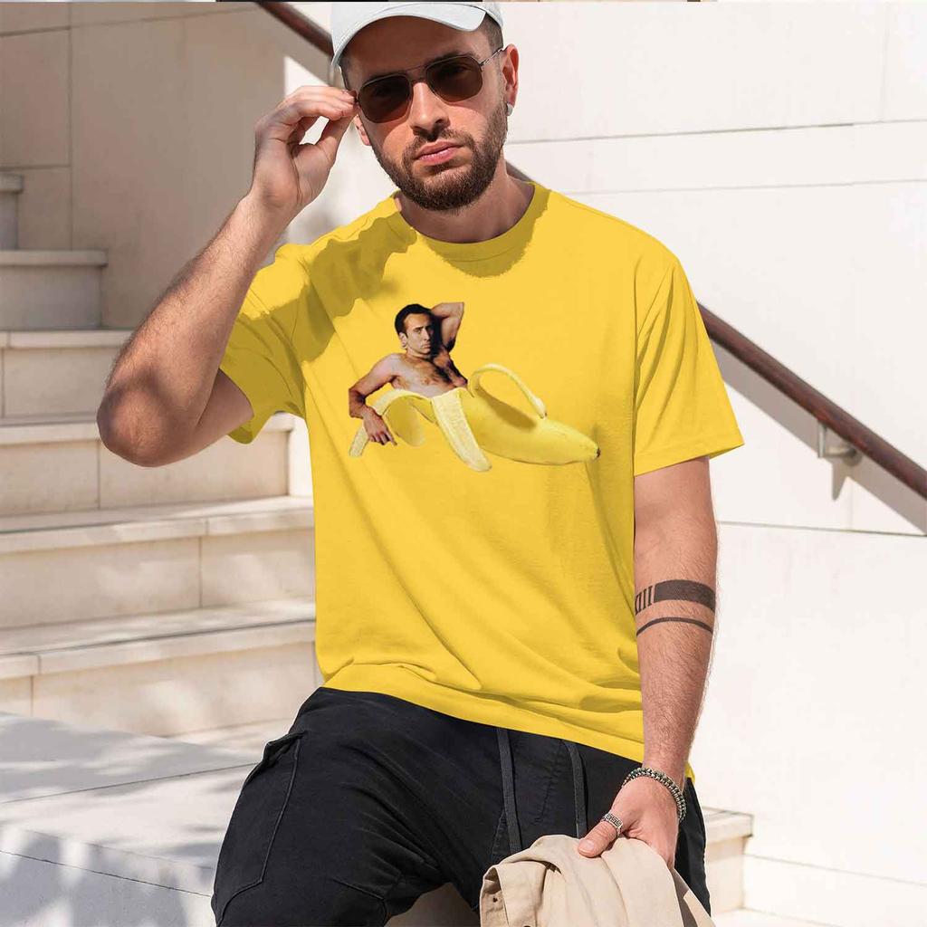 Nolas Cage Banana Pattern Tshirt Wounisex Unisex Casual Grh T Shirts Adult Streetwear Camisetas Tops Tee Clothes 2026 New Model Unisexs