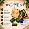 HimberJoy Natural Green Jade Zibu Coins with Golden Sacred Engravings, Oval Palm Stone Shape, Lab Certified Healing Crystal for Wealth and Prospe