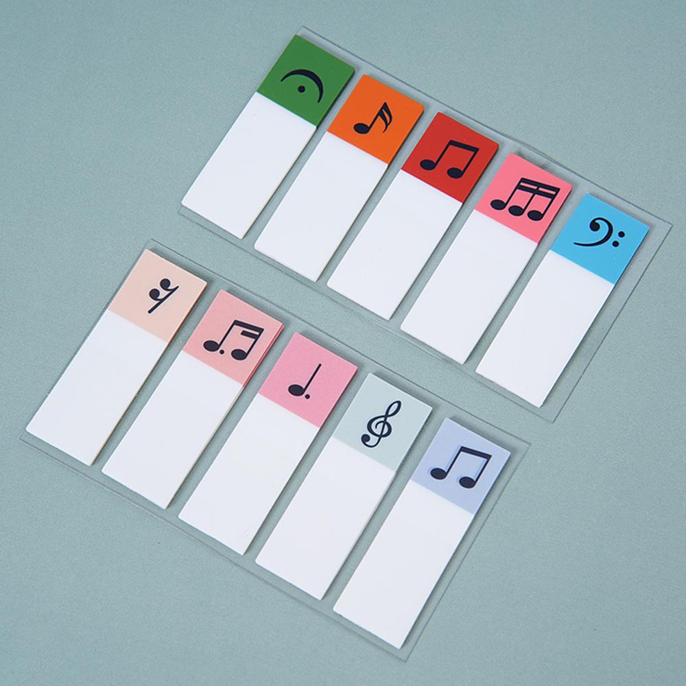 Musical Note Index Sticky Notes Transparent PET Material School 2pcs